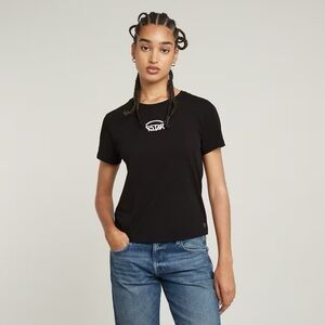G-Star RAW Small Center Logo Tee Black Graphic T-Shirt NWT L women's